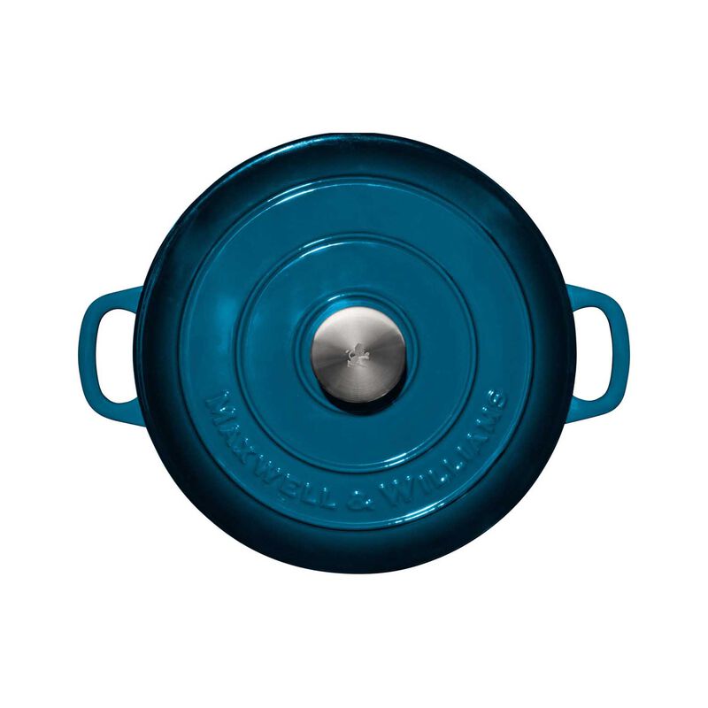 Maxwell & Williams Cast Iron Round Casserole Midnight Blue 26cm Gift Boxed image number 2